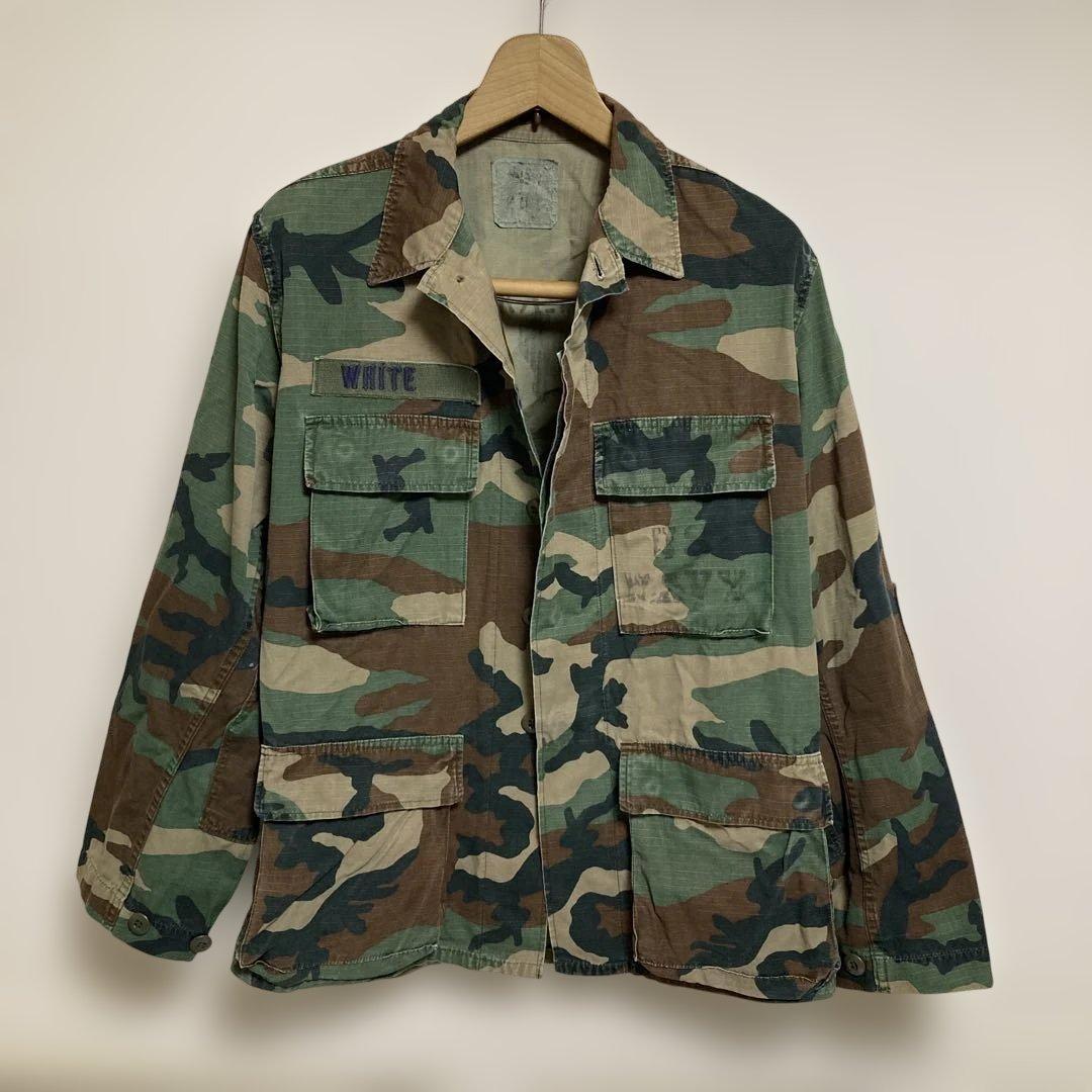 迷彩ジャケット WHITE刺繍　戦闘服　本物