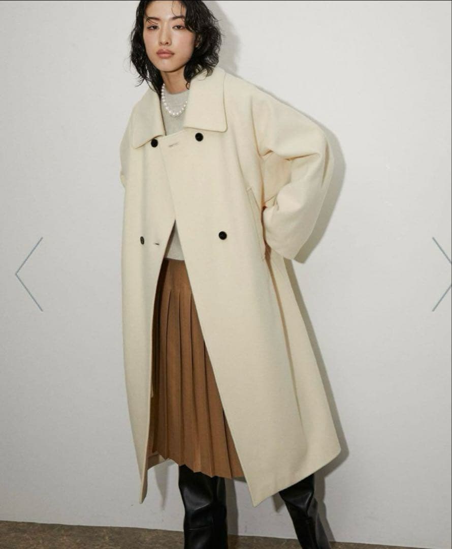 アダムエロペ　ウールボンディングロングコート