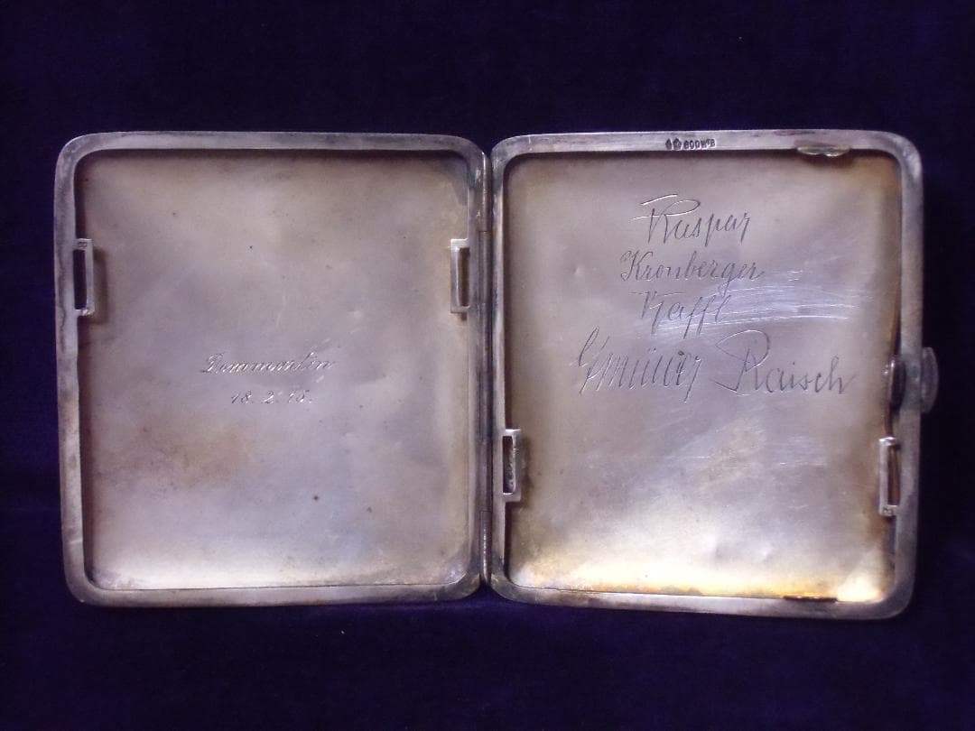 Ｗ帝政ドイツ軍/プロイセン王国＊鉄十字８００銀製シガレットケース（実物）