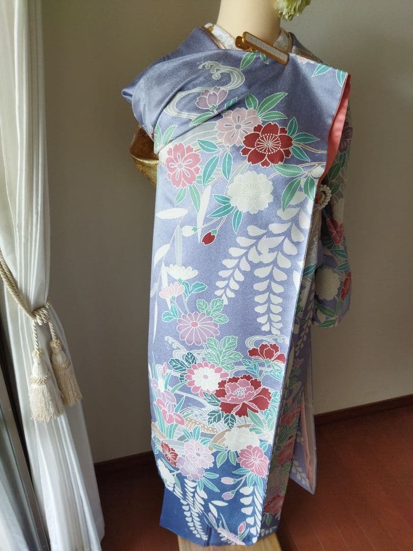 PPP様☆385.琥珀糖みたい　儚可愛い振袖7点セット　正絹　フルセット　成人式