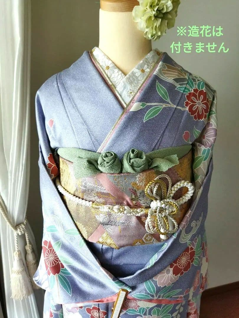 PPP様☆385.琥珀糖みたい　儚可愛い振袖7点セット　正絹　フルセット　成人式