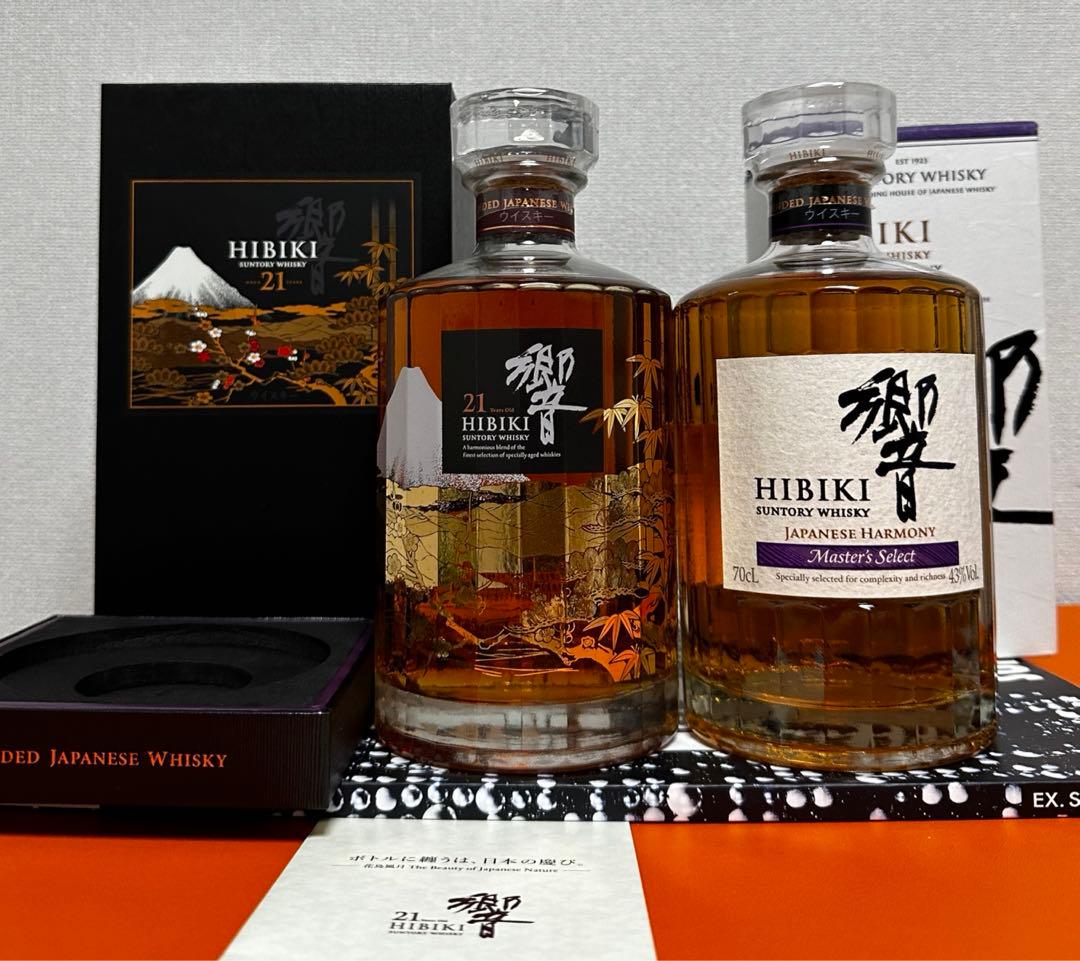 新品未開封サントリー響 21年 花鳥風月 意匠ボトル& ジャパニーズハーモニー