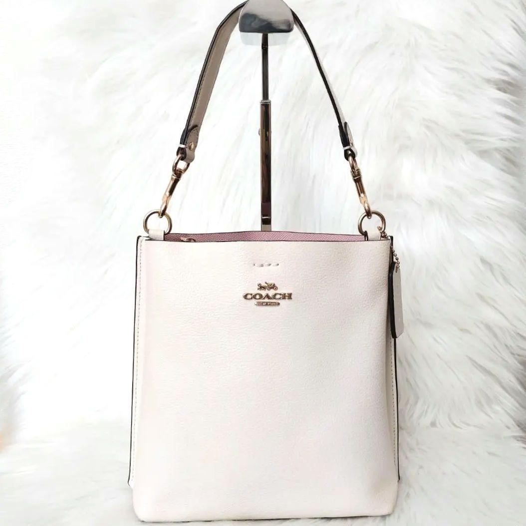 極美品✨COACH コーチ モリー バケットバッグ ハンドバッグ 白