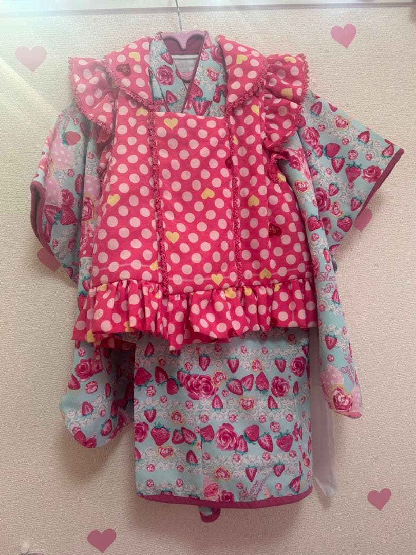 メゾピアノ　着物　七五三　3歳用　フリル付き