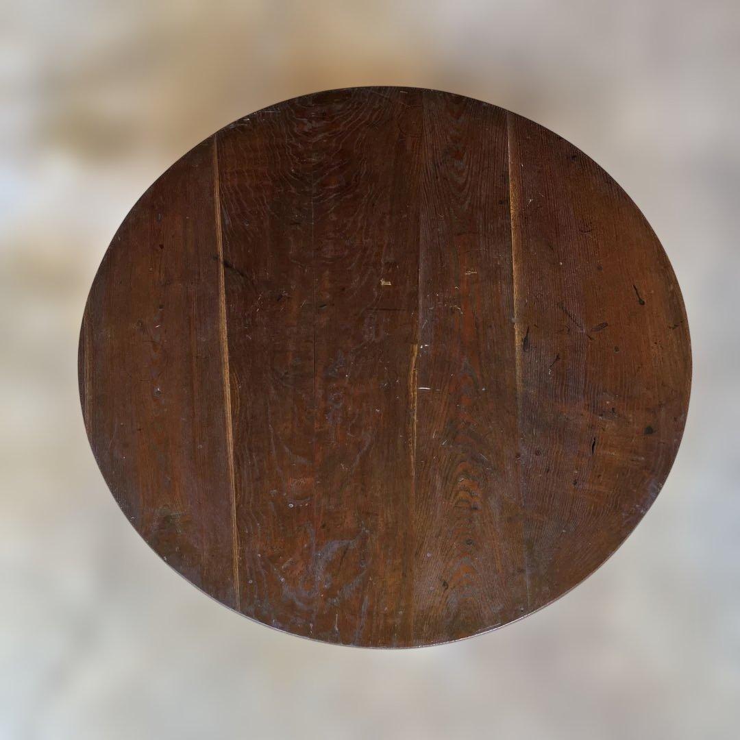 レトロ　円形木製テーブル ちゃぶ台