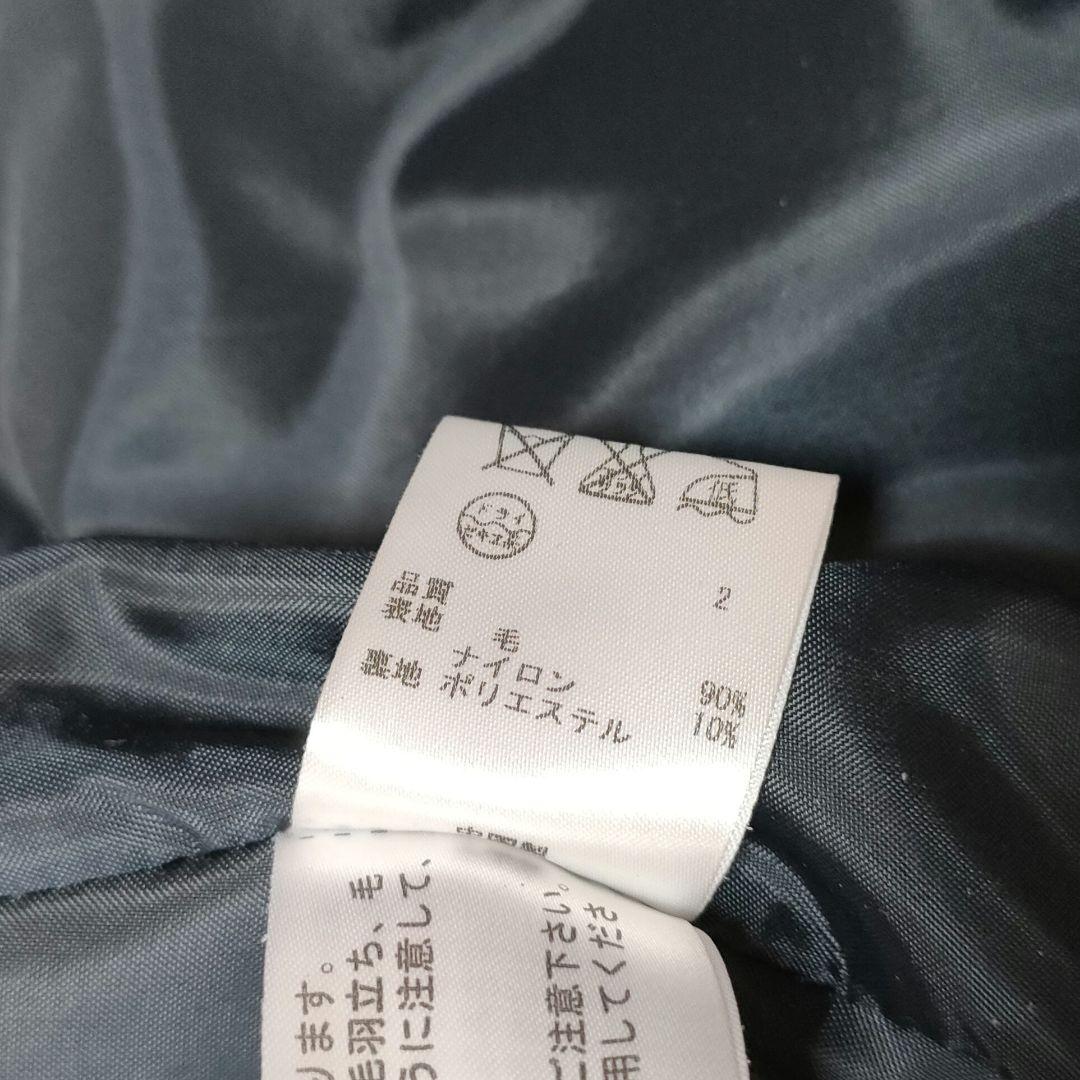 【美品】クミキョク　ロングウールコート　丸襟　女の子　お受験　通学　紺　140