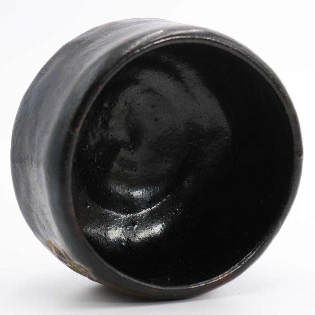 高橋道八作 茶碗 黒楽 共箱 茶道具　V206　1F14D