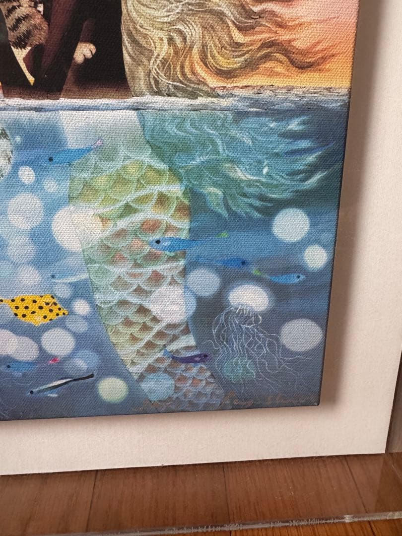 け*ん様 藤城清治「夕日の中の愛の奇蹟」キャンバスジクレー 直筆サイン 版画 絵