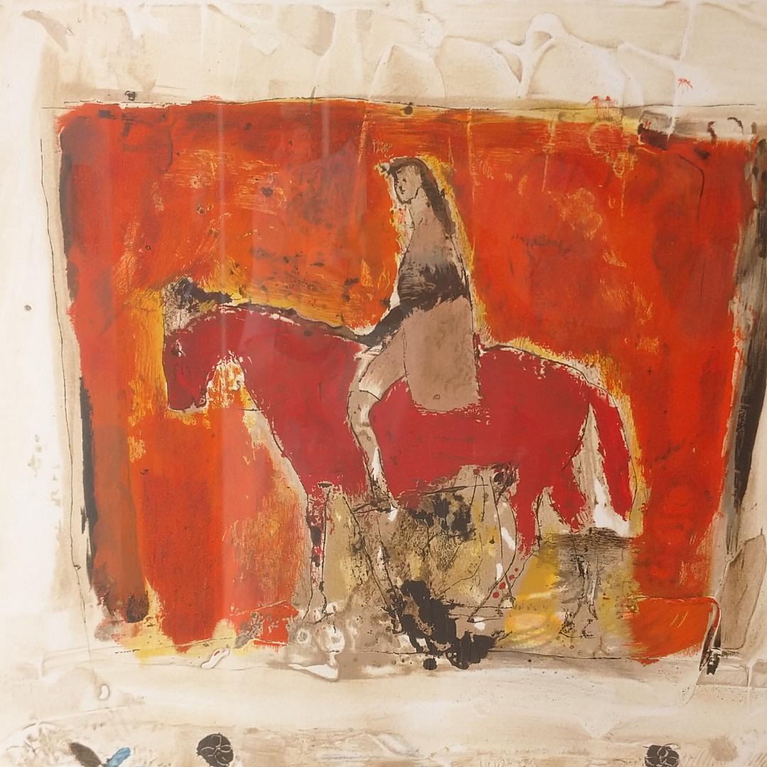 レオマクドウェル　LEO McDOWELL　リトグラフ　Horse＆Rider