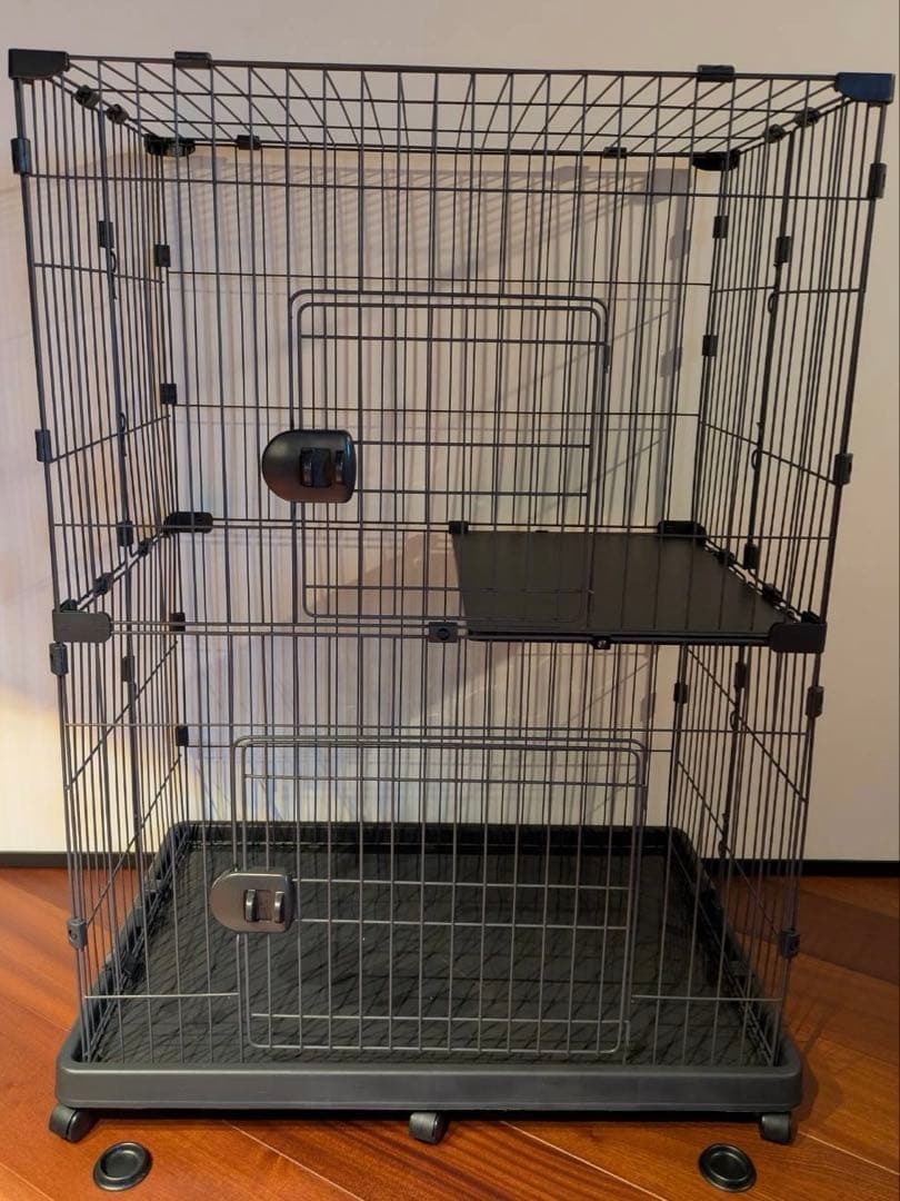 キャットケージ 二段構造 アッシュグレー アイリスオーヤマ スタンダード