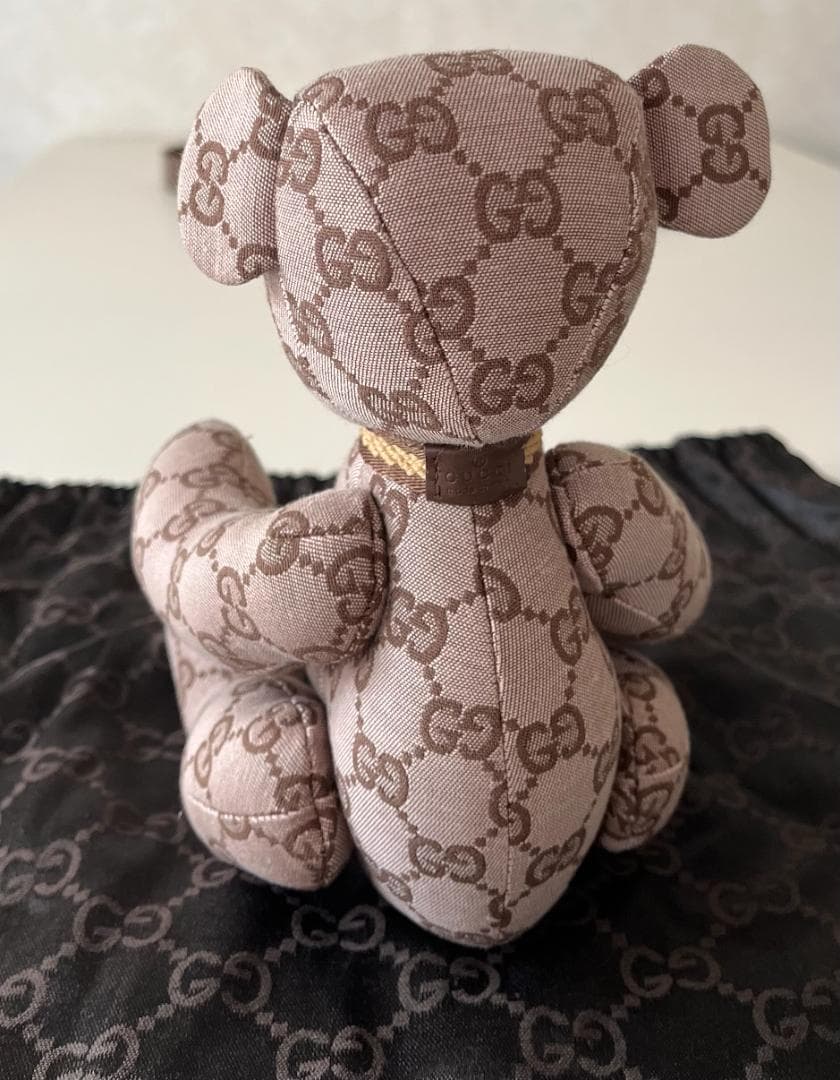 GUCCI グッチ GGキャンバス テディベア クマ ぬいぐるみ 人形 ベージュ