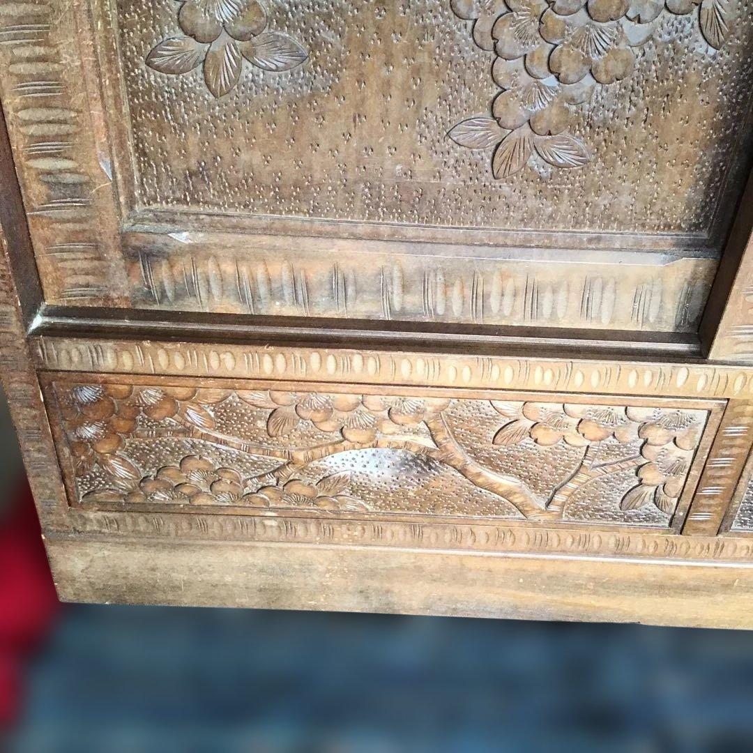 アンティーク軽井沢彫り　櫻　小箪笥　収納　引出し