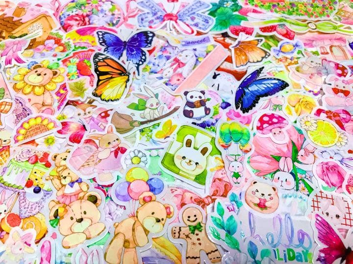 可愛いい❤️❤️フレークシール( ⸝⸝•ᴗ•⸝⸝ )うさくまのピクニック♡♡春