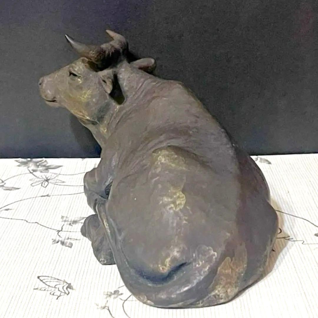 アンティーク　古銅製　牛の置物