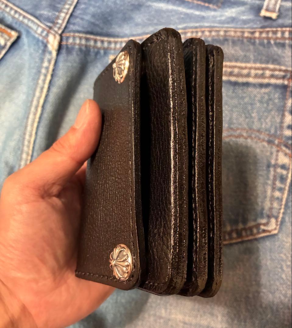 ミドルトラッカーウォレット　シルバー925クロスボール　国産シュリンク