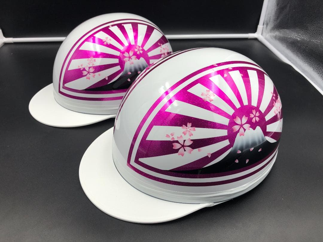 コルク半　カスタム　富士日章　マジック　ホワイトピンクラメ　桜　セット