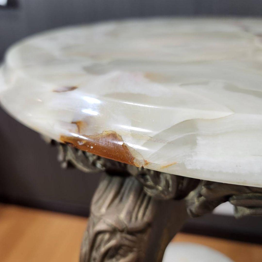 アンティーク家具 大理石 2段 サイドテーブル