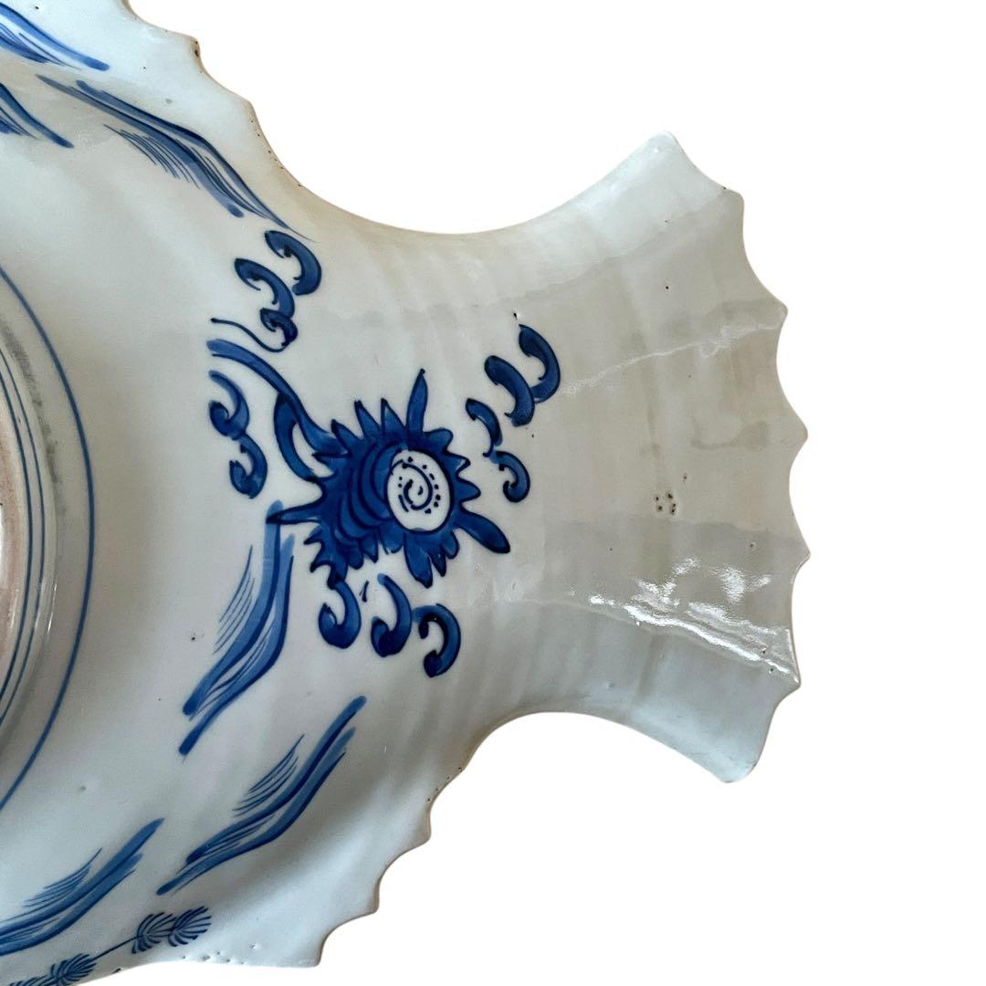 【希少】明治 染付 鯛形皿 恵比寿様 大黒天 検)骨董 古美術 古伊万里 食器