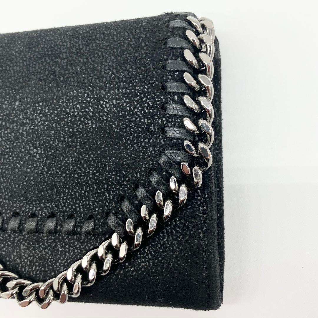 ステラマッカートニー　ファラベラ ロゴチャーム　二つ折り財布　ブラック