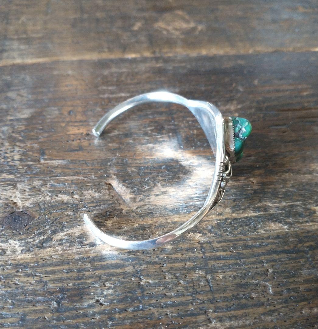 インディアンジュエリー　ターコイズシルバーバングル STERLING 刻印有