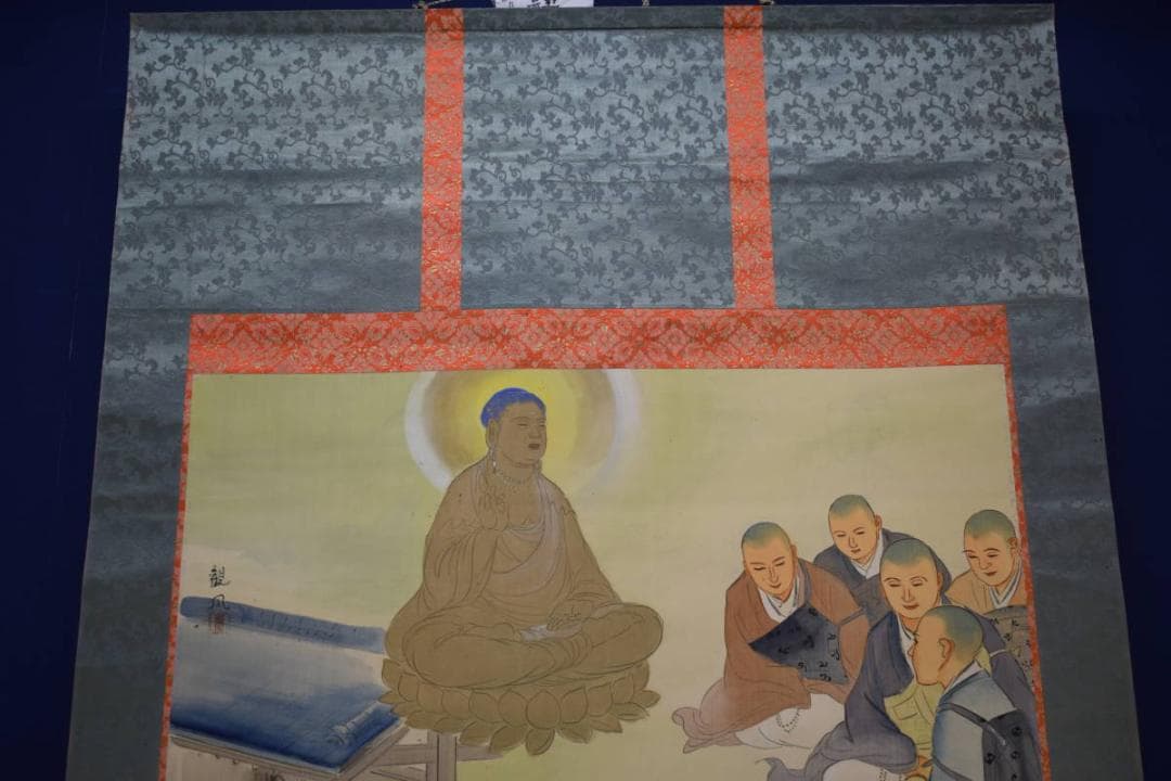 真作/観風/親鸞聖人/釈迦如来図/降雪/大幅/布袋屋掛軸HK-64