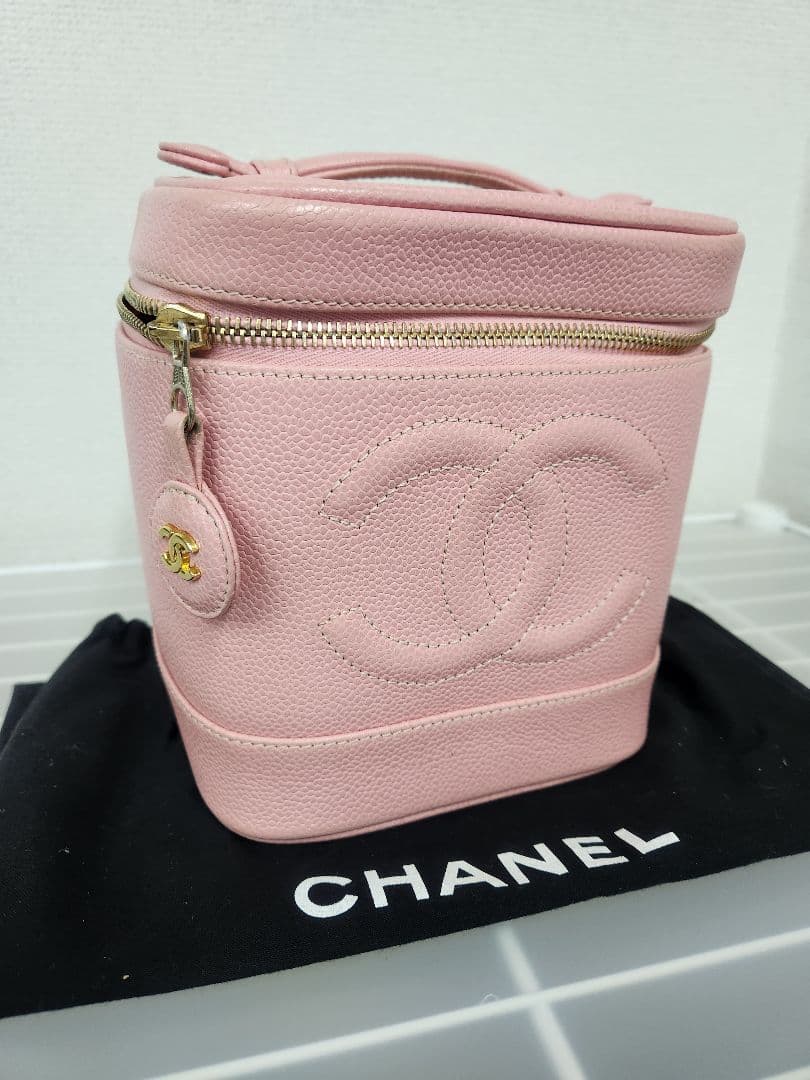 シャネル　キャビア　バニティバッグ　ピンク　コスメ　ハンド