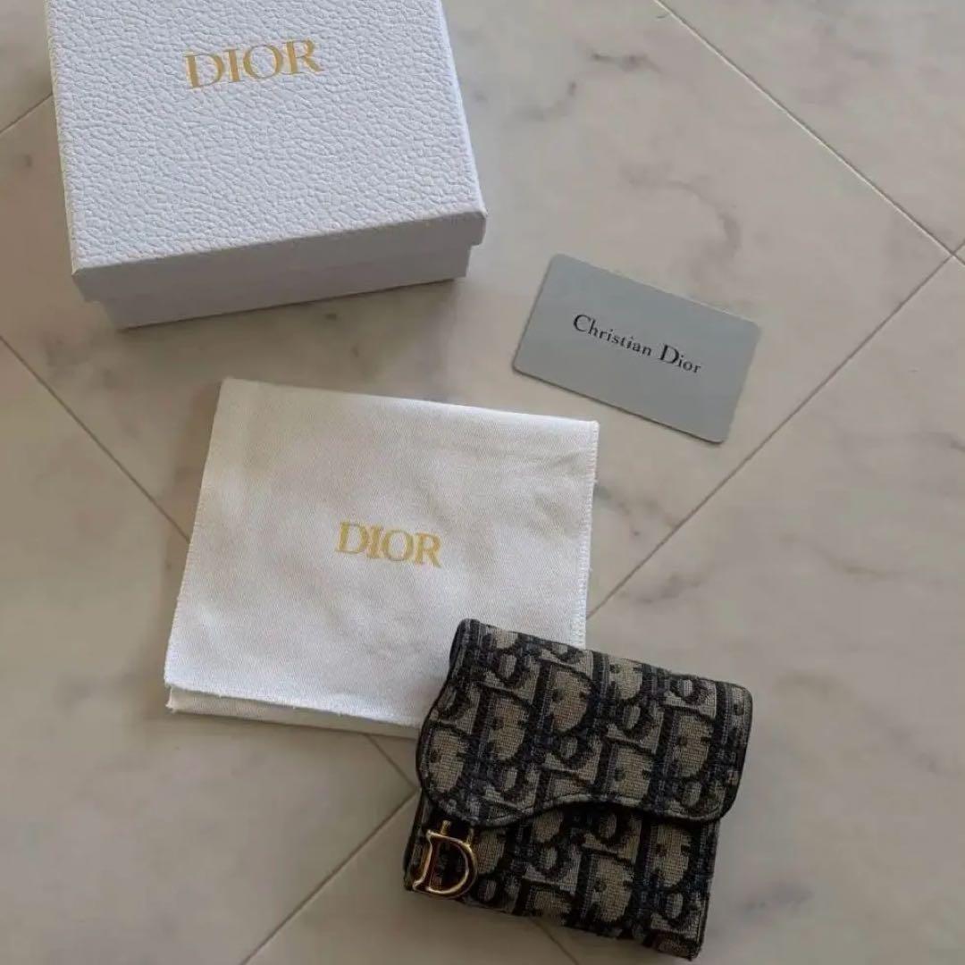 Christian Dior 三つ折り財布 トロッター サドル