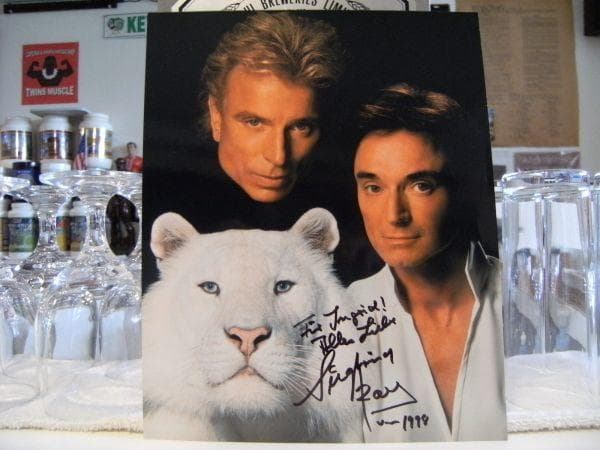 ラスベガス 手品 マジシャン ジークフリート＆ロイ 直筆サイン★ホワイトタイガー