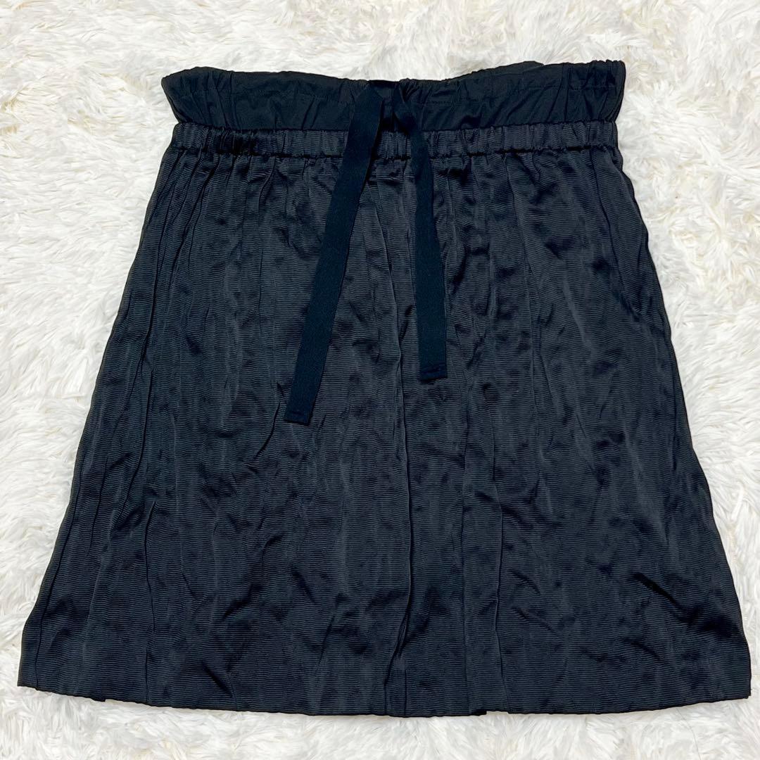 美麗品✨プラダ テスート ナイロン プリーツ スカート ブラック リボン シルク