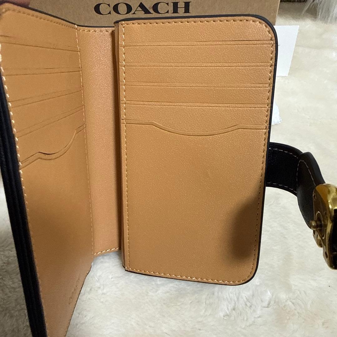 COACH ブラックレザー 二つ折り財布