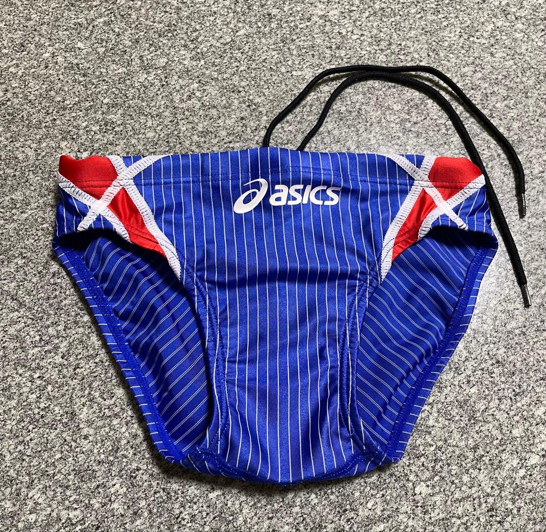 o*u様 asics 競泳用水着 青 ストライプ☆サイズ3S