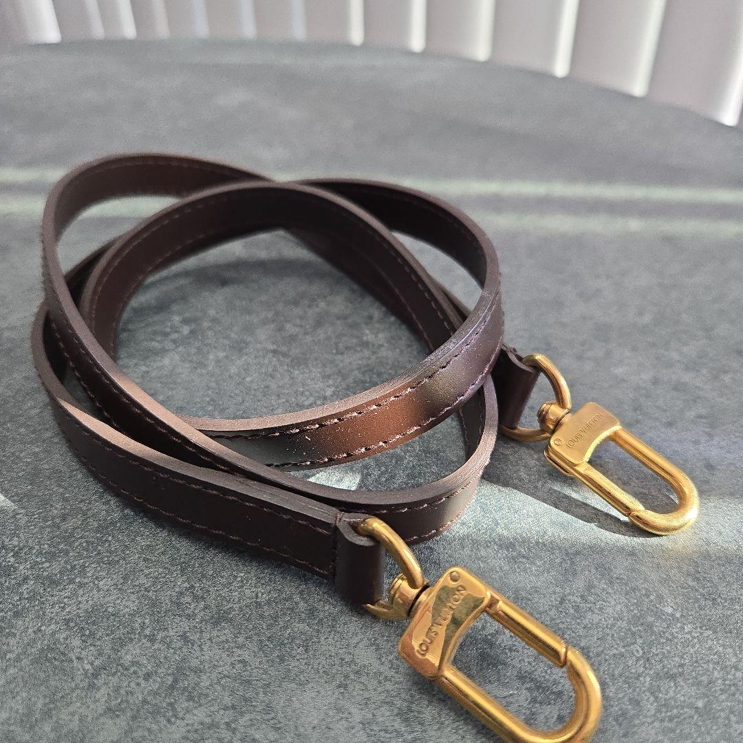 ​良品ルイ・ヴィトン ショルダーストラップ レザー ダークブラウン ゴールド金具