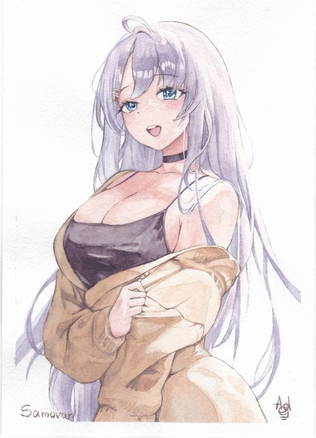 イラスト原画　優しく微笑む可愛い娘　 「スマイル」