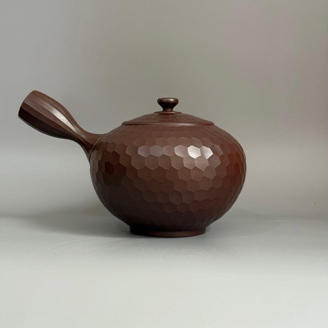 萬古焼 伊呂久窯 森伊呂久 急須 横手 茶道具 ダイヤカット 大型 特製 特注