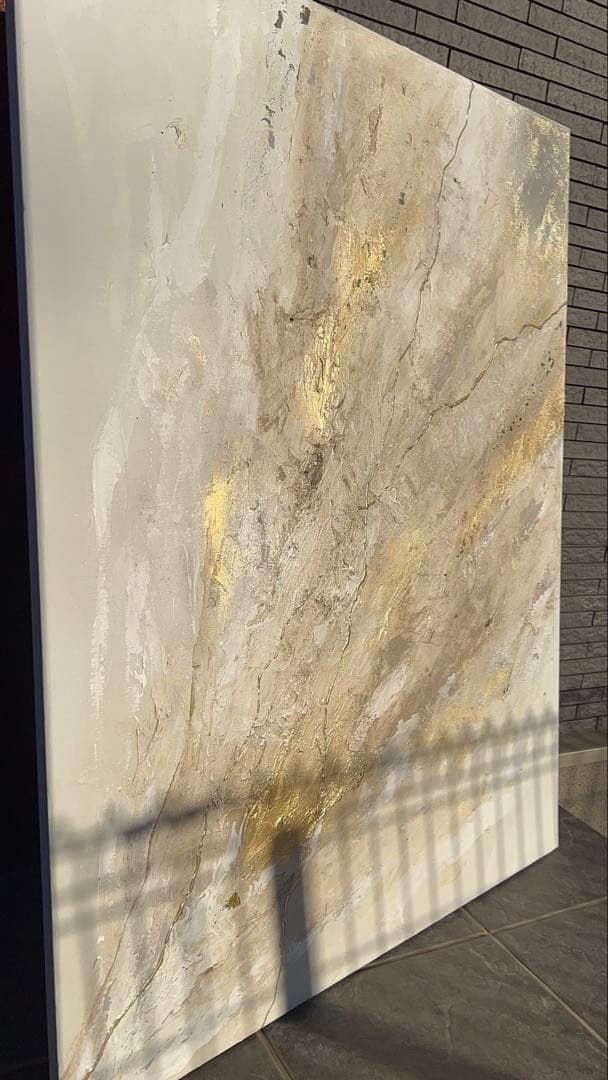 大きめ/金/茶色/絵画/アート/抽象画/ニュアンス/モダン/ホテル/内装/海外