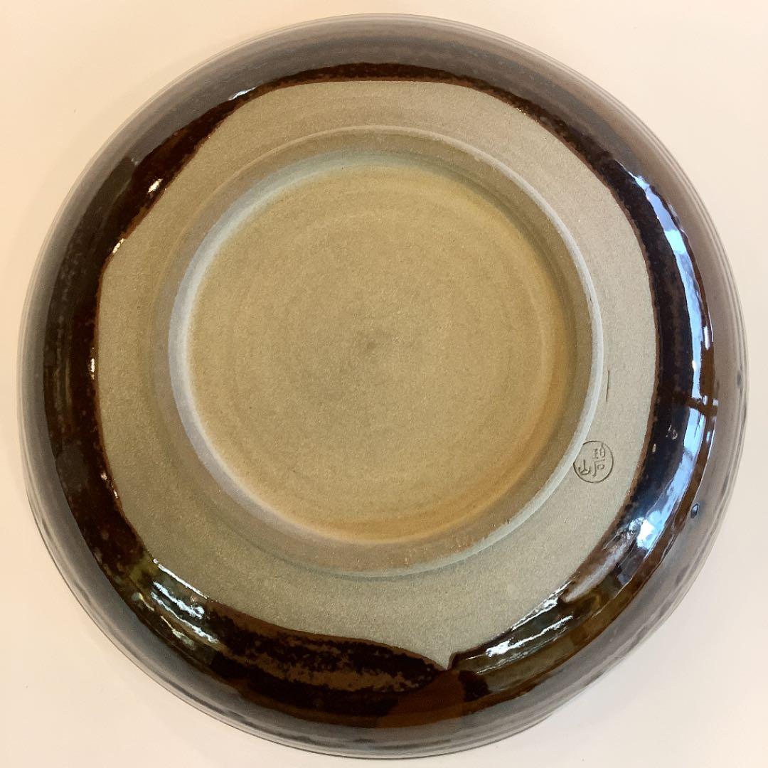 【茶道具】菓子器　高取焼　鬼丸碧山作