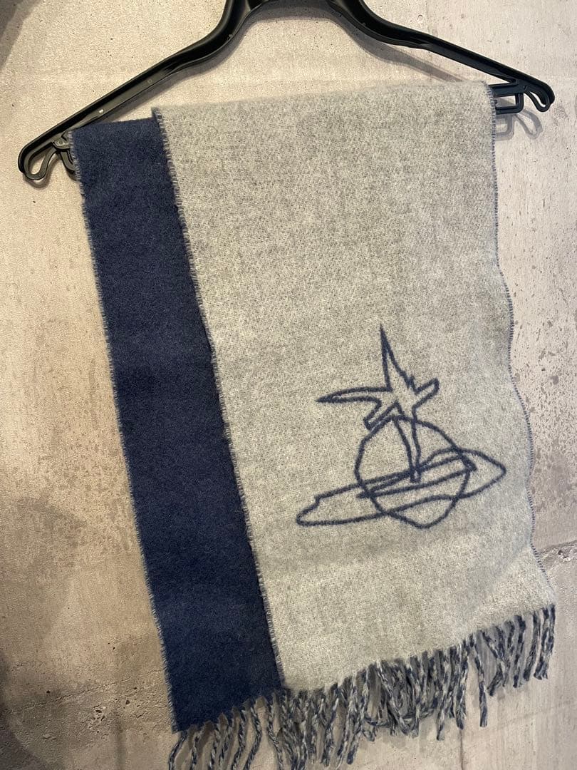 Vivienne Westwoodグレー ネイビー マフラー