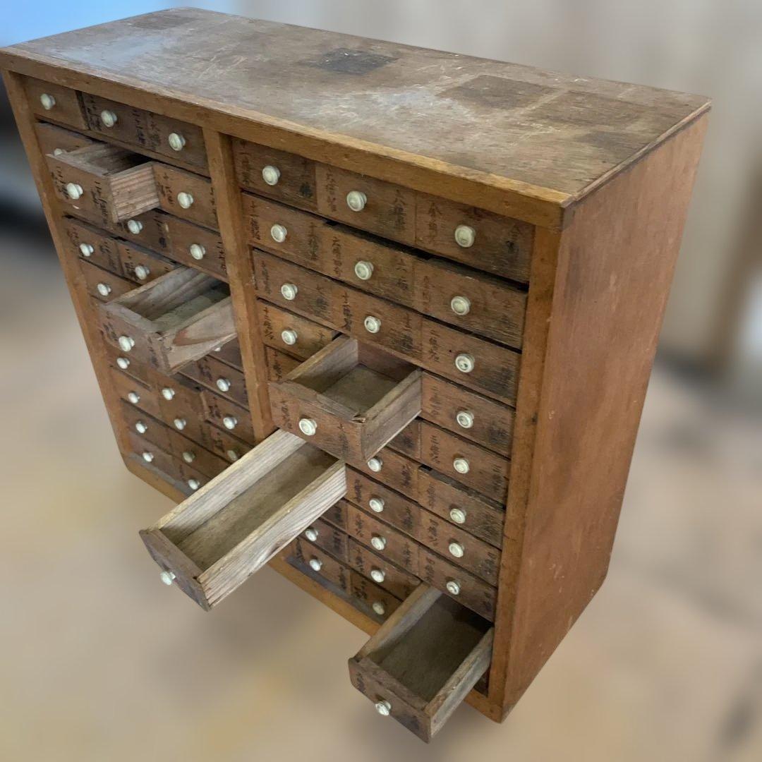 T1【送料込み】活版印刷所から出た木のタンス【古道具】【活版印刷】