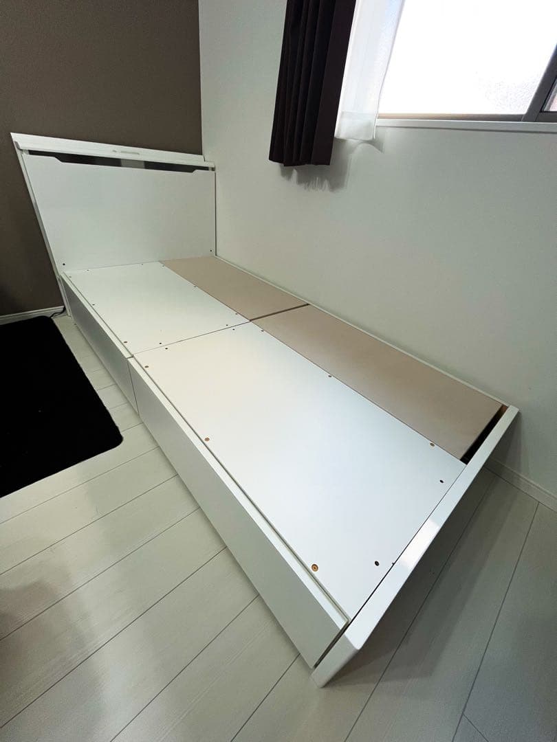 ニトリ コンソン シングルベッド ホワイト 照明付き コンセント付き 収納付き