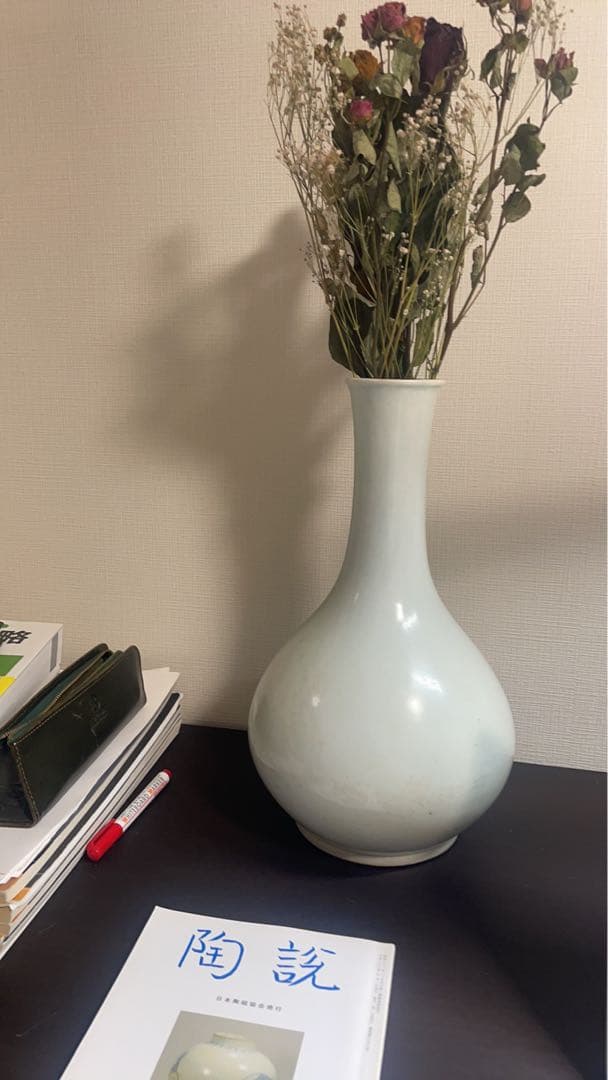 李朝　白磁　花入り　19世紀後期