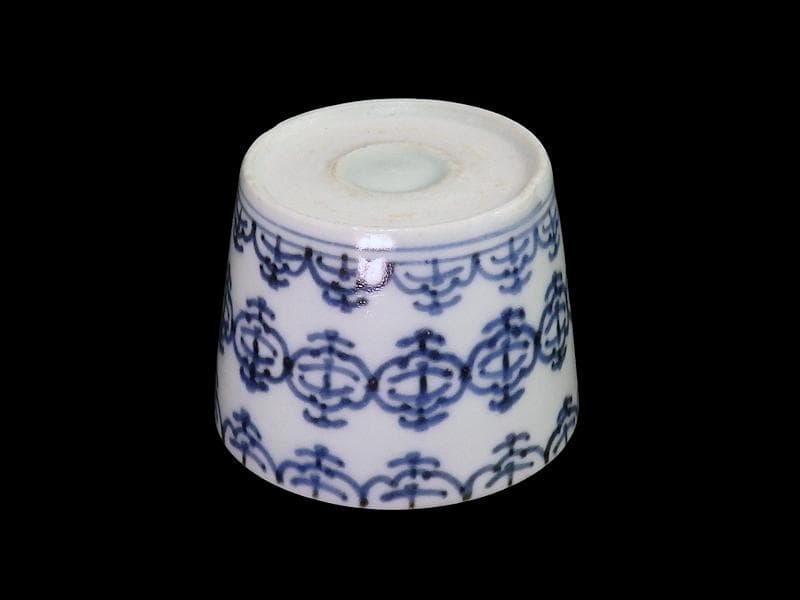 古伊万里　染付　瓔珞紋の図　蕎麦猪口　E695AS-CUo