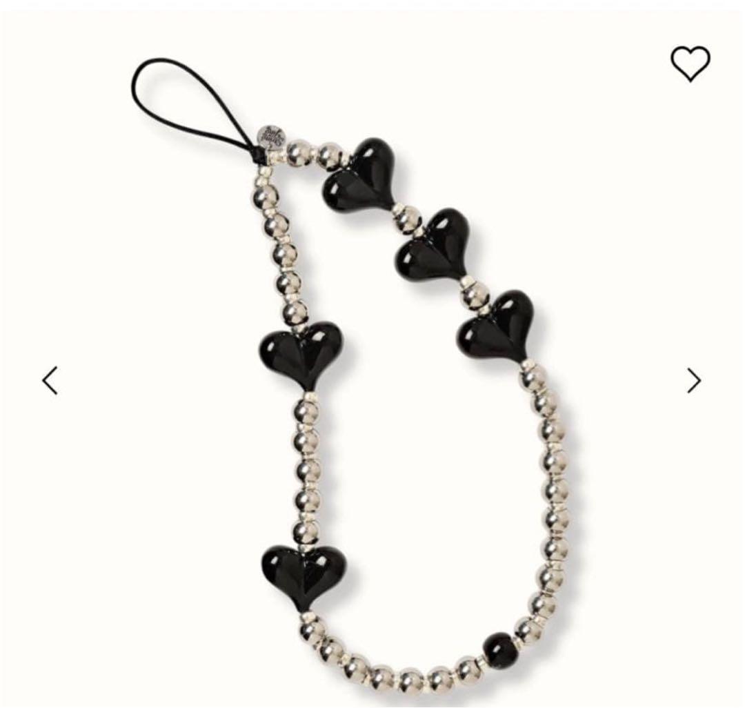 正規品　StringTing 携帯ストラップ 黒 ブラック ハート