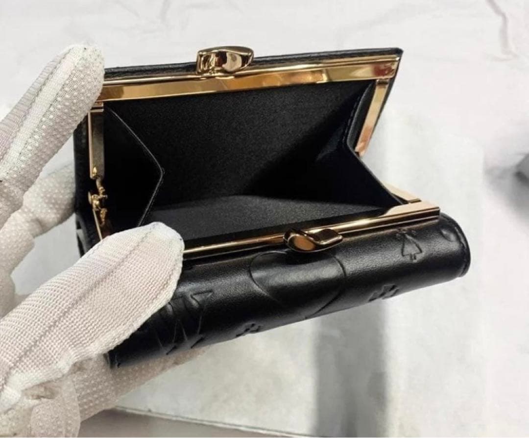 VVW 3つ折り財布 ブラック/ゴールドロゴ-154