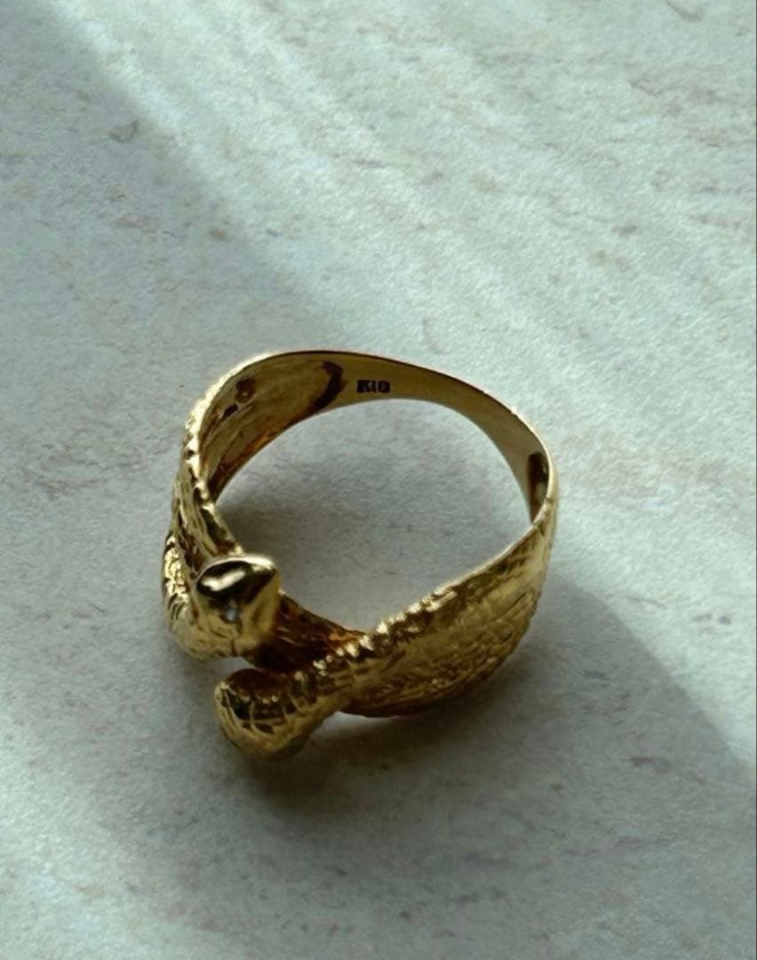 K18スネーク 5g 蛇モチーフ 指輪 11.5号 直径約12mm 11.5号