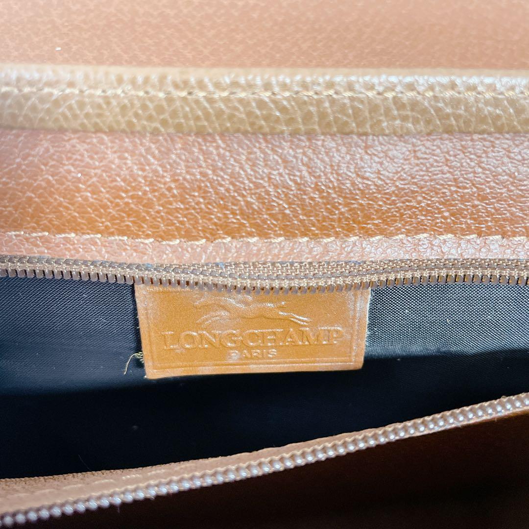 美品　ロンシャン　オールレザー　本革　2way ハンドバッグ　ゴールドロゴ