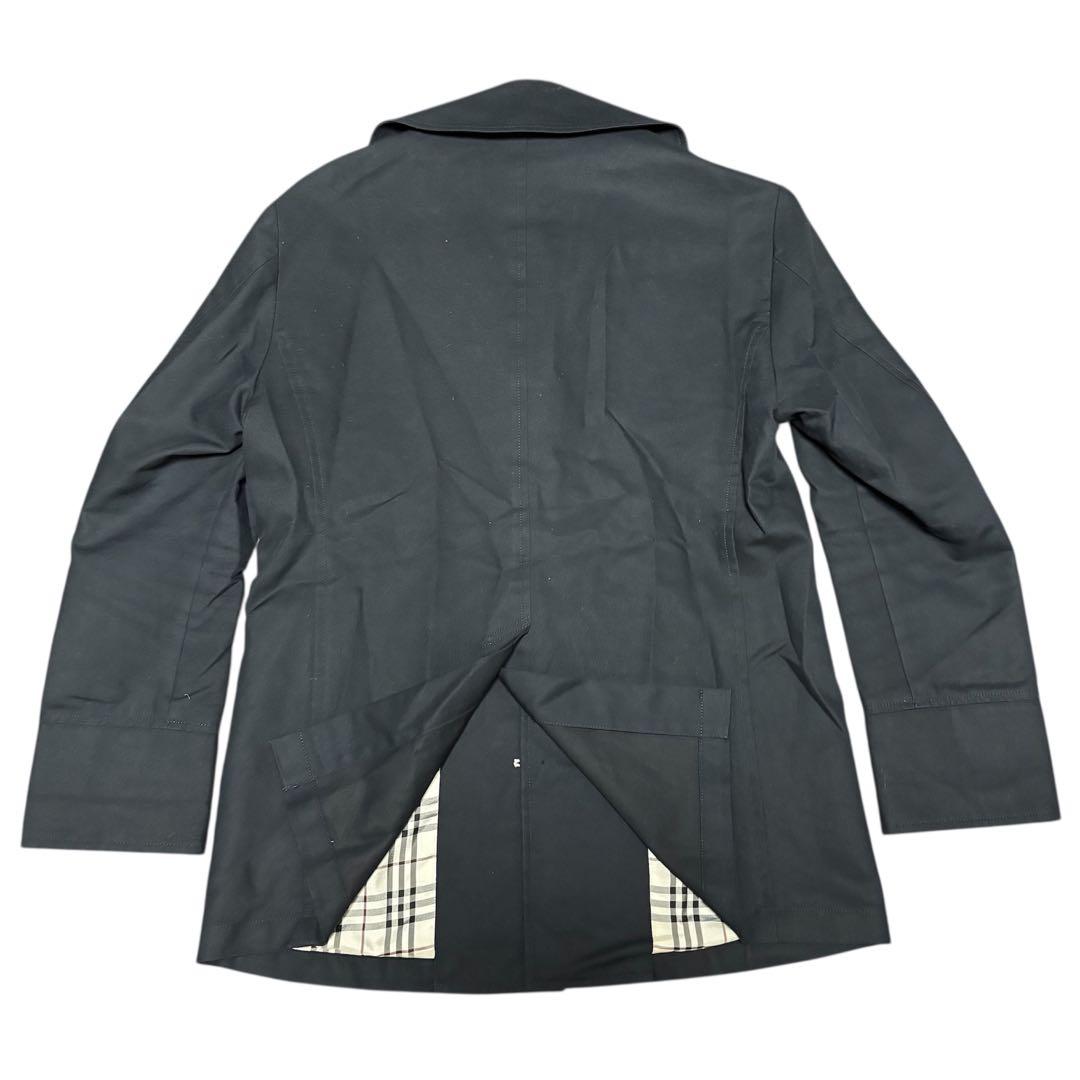 ☆*☆様 美品 バーバリーブラックレーベル マリンコート 銀ボタン ロゴ刺繍 黒