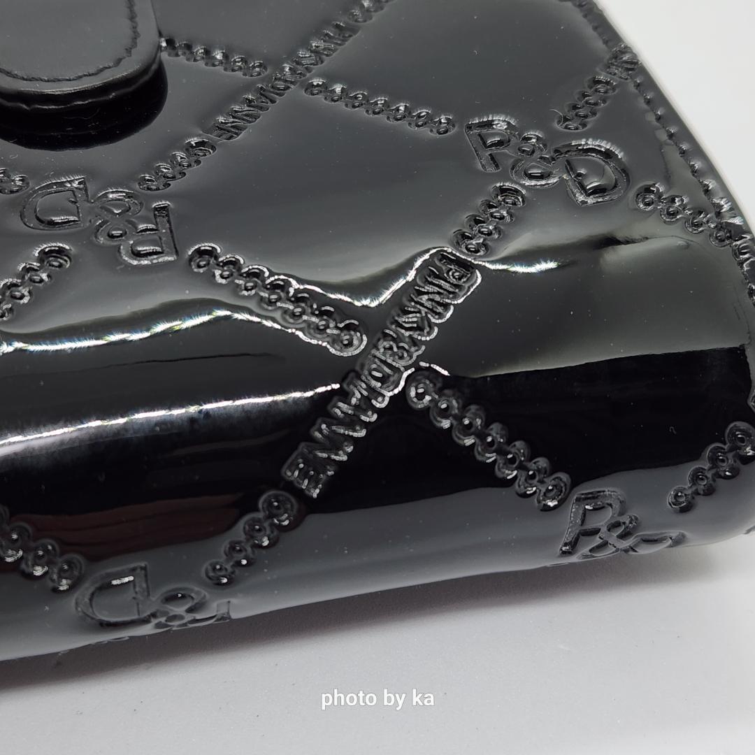 ブラック 新品 ピンキー&ダイアン Pinky&Dianne 折財布 エナメル