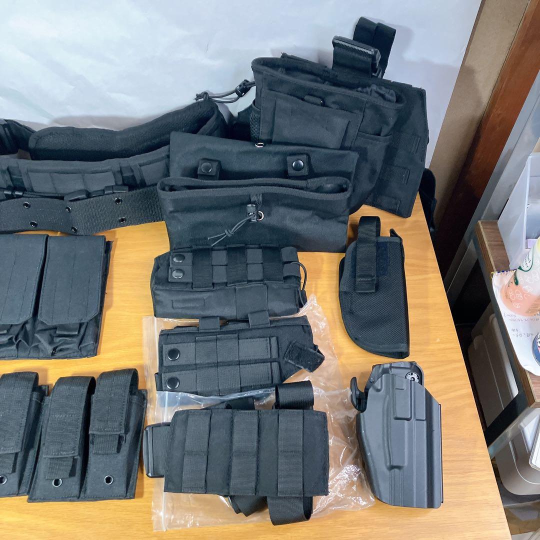 Azarxis サバゲー タクティカルベルト ポーチ多数セット 黒