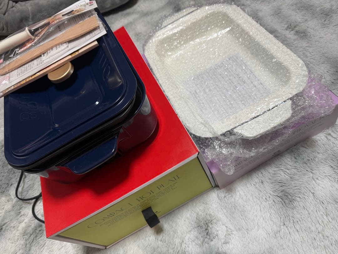 美品　BRUNO コンパクトホットプレート セラミックコート鍋セット 箱入り