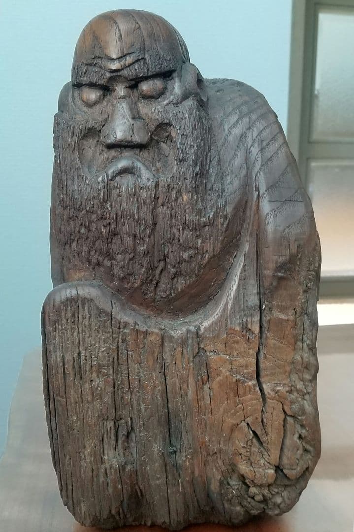 国宝姫路城天守閣古材 橋本星湖作 仙人の彫刻